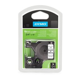Cinta Original DYMO D1 Negro/Blanco 19mm x 5,5m  - S0718070