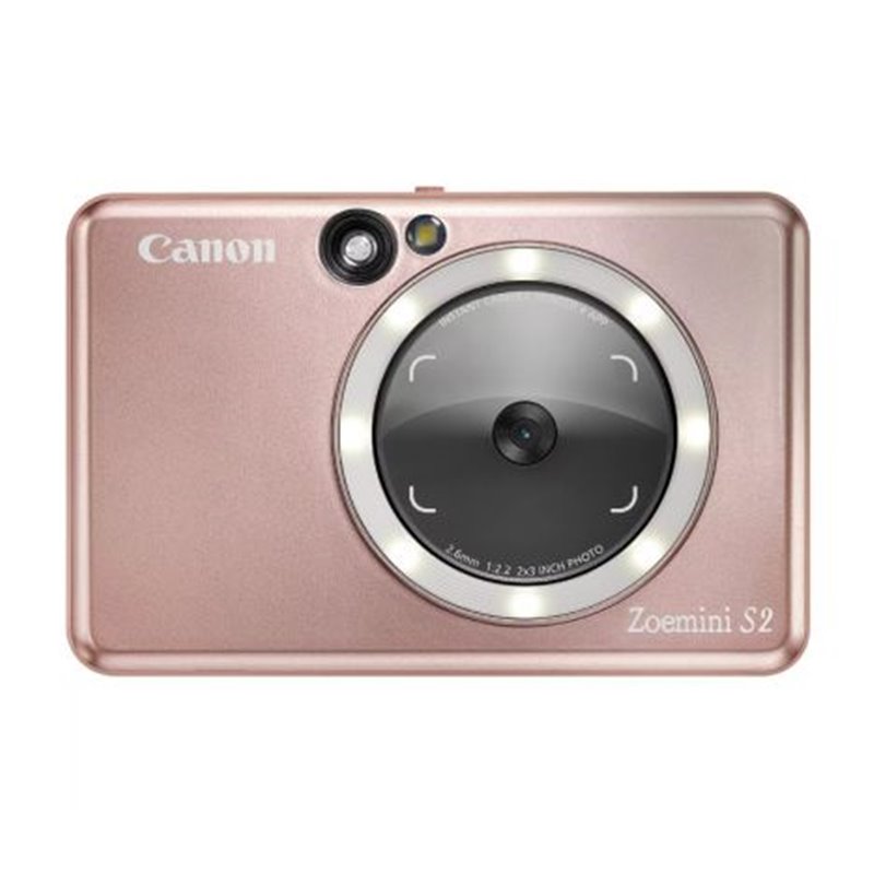 Cámara Instantanea CANON Zoemini S2 4519C006 - 8Mpx · BT 5.0 · Micro SD · Máx 10 Hojas · Oro Rosa