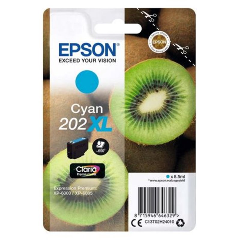 Cartucho  Original EPSON 202XL Cian - C13T02H2401 [PAG-650] [ML-8]