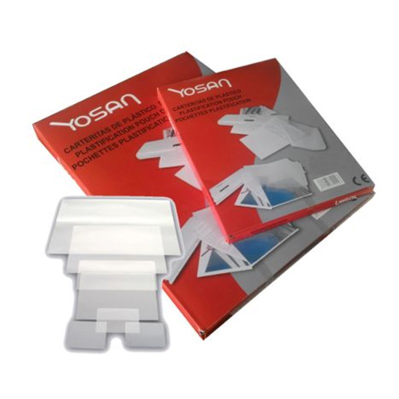 Fundas para Plastificar YOSAN 0101DN125 - 70x110 mm · Transparente · Paquete 100 Unidades
