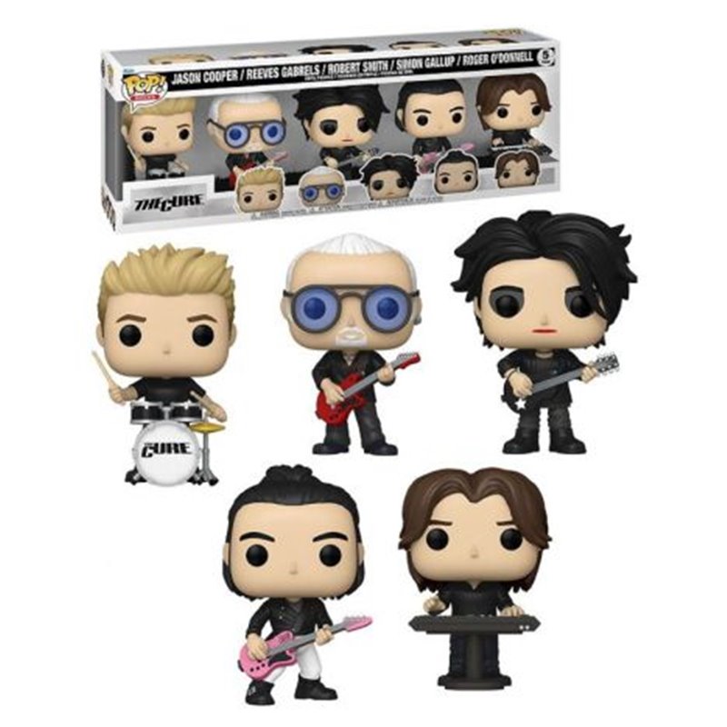 Pack 5 FUNKO POP Jason Cooper, Reeves Gabriels, Robert Smith, Simon Gallup, Roger O Donnel - The Cure - 889698593908