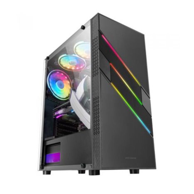 Caja Semitorre Gaming MARS GAMING MCU3 - ATX · Micro ATX · Mini ATX · 1x3.5 · 3x2.5 · USB 3.0 · USB 2.0 · ARGB · Negro