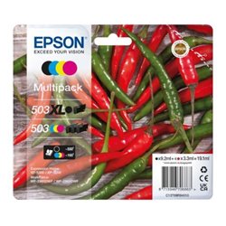 Pack 4 Cartuchos Originales EPSON 503XL BK 503 C+M+Y - C13T09R94010 [PAG-550] [ML-9]