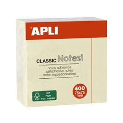Notas Adhesivas  APLI 11597 - 75 x 75 · 400 Hojas · Amarillo