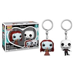 Pack 2 Llaveros POCKET POP Sally y Jack de Vacaciones Pesadilla Antes de Navidad - 889698739146