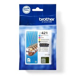 Pack Cartucho Original BROTHER LC421 BK+C+M+Y - LC421VAL [PAG-200]