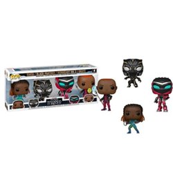 Pack 4 FUNKO POP Nakia, Pantera Negra, Ironheart MK2 y Okeye - Wakanda Forever Edición Especial Brillante en la Oscuridad - 8896