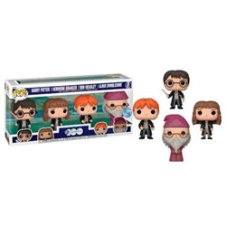 Pack 4 FUNKO POP Harry Potter, Hermoine Granger, Ron Weasley y Albus Dumbledore - Harry Potter Edición Especial - 889698691130