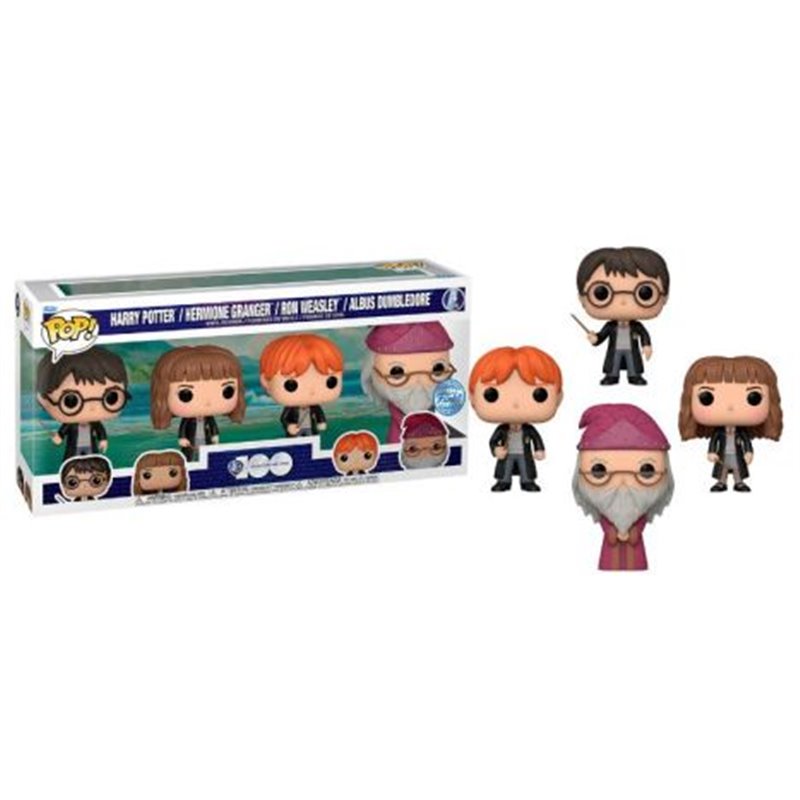 Pack 4 FUNKO POP Harry Potter, Hermoine Granger, Ron Weasley y Albus Dumbledore - Harry Potter Edición Especial - 889698691130