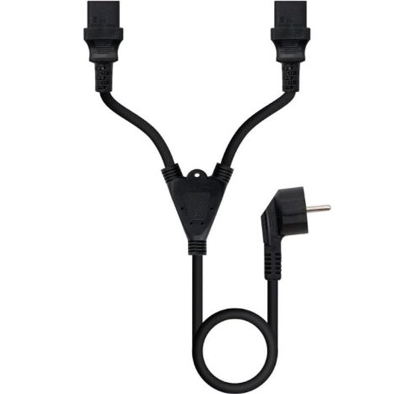 Cable de Alimentación CEE7/M a 2xC13/H - 1.8m · Negro