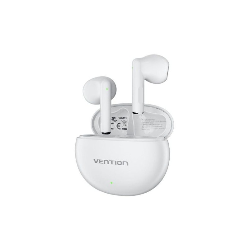 Auriculares Inalámbricos VENTION ELF 06 NBKW0 - BT. 5.3 · Micrófono · Estuche de Carga · Blanco