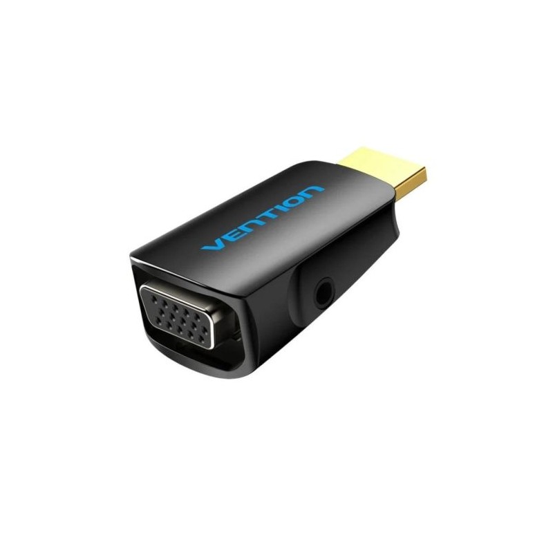 Adaptador Conversor HDMI/M a VGA/H con Jack 3.5mm - Negro