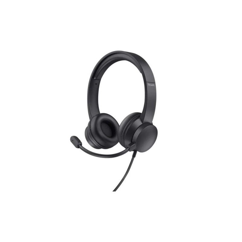 Auriculares Diadema con Cable TRUST HS-201 - USB · Micrófono · Negro