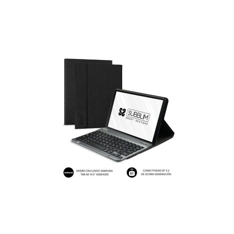 Funda con Teclado SUBBLIM KeyTab Pro SUBKT3-BTS055 - Samsung Galaxy A8 X200/205 · Negro