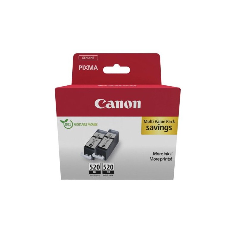 Pack 2 Cartuchos Originales CANON PGI520 Negro - 2932B019 [PAG-500] [ML-19]