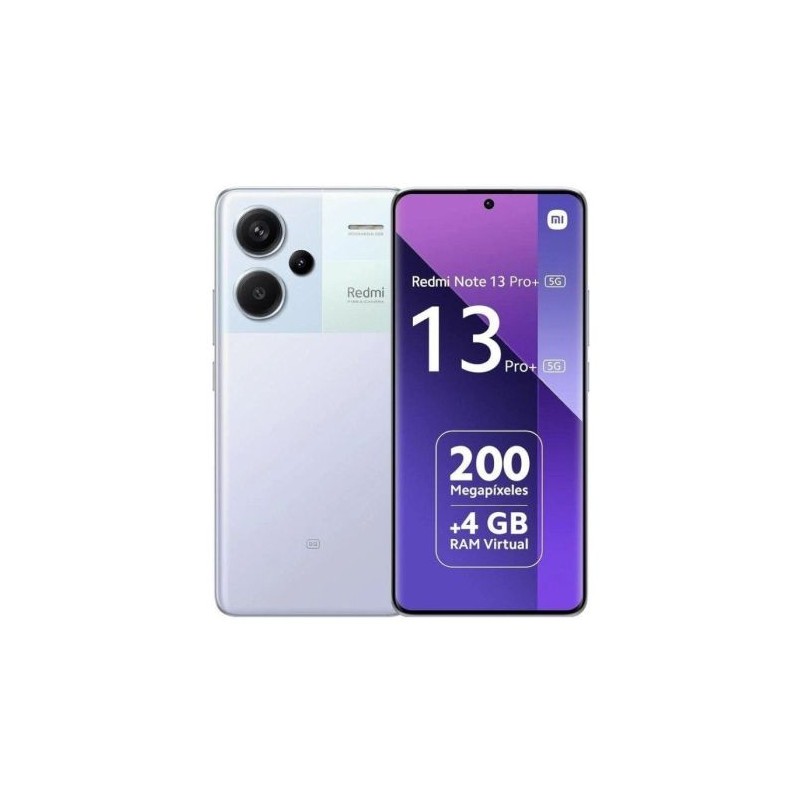 Smartphone XIAOMI Redmi Note 13 Pro Plus - 5G · MediaTek Dimensiti 7200 · 6.67 HDR10+ · 8GB · 256GB · Android · Púrpura