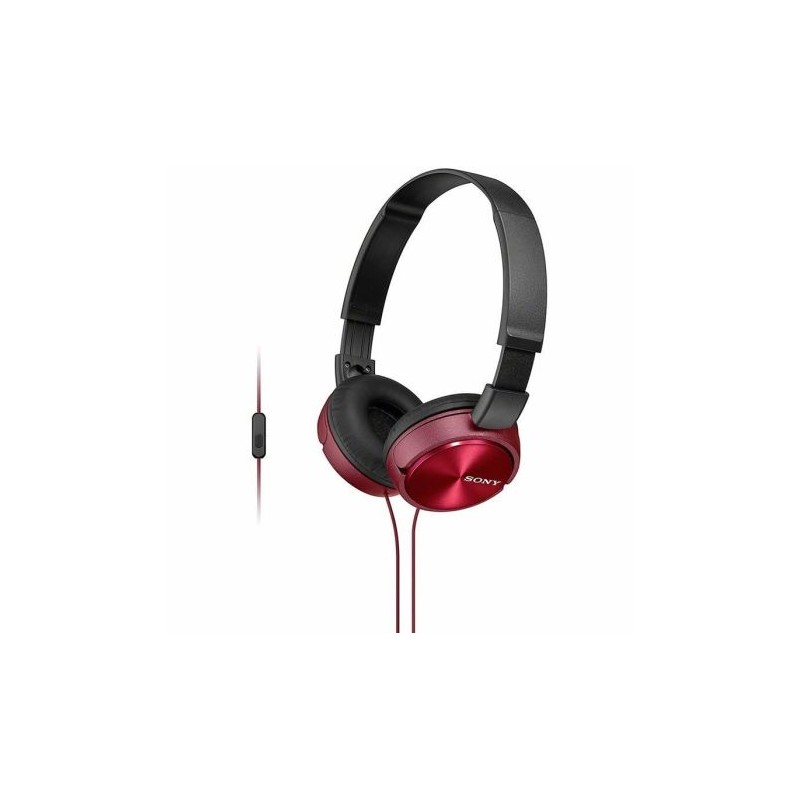Auriculares Diadema con Cable SONY MDRZX310APR - Jack 3.5mm · Cable 1,2 m · Micrófono · Rojo