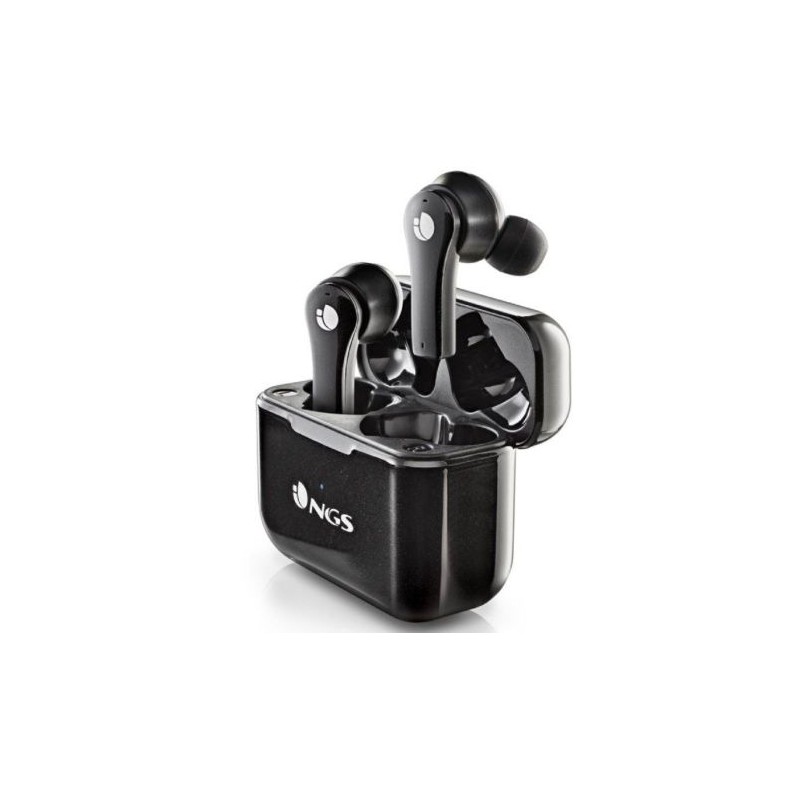 Auriculares Inalámbricos NGS Ártica Bloom ARTICABLOOMBLACK - BT. 5.1 · Bat. 400mAh · Micrófono · Estuche de Carga · Negro
