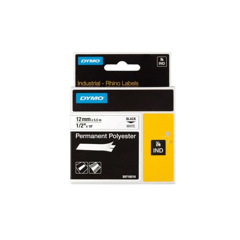 Cinta Original DYMO S0718210 Negro sobre Blanco 12mm x 5.5m - S0718210