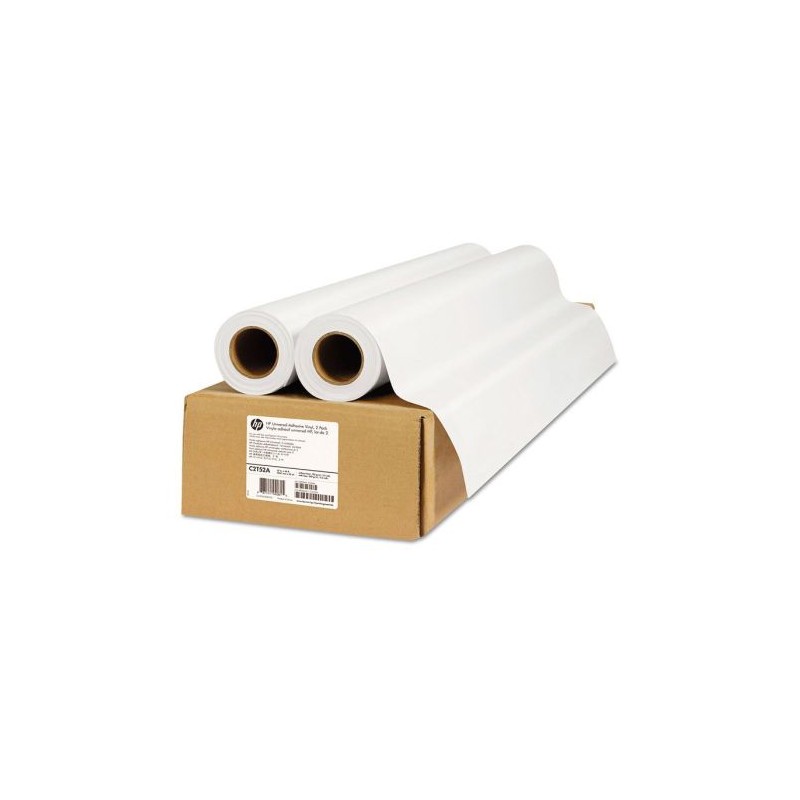 Pack 2 Papel para Plotter HP Universal Adhesivo Vinyl 1067mm x 20.1m 42 90g Blanco - C2T52A