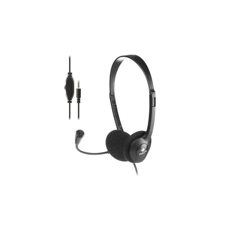 Auriculares Diadema con Cable NGS MS103MAX - Jack 3.5mm · Cable 1.8m · Micrófono · Negro