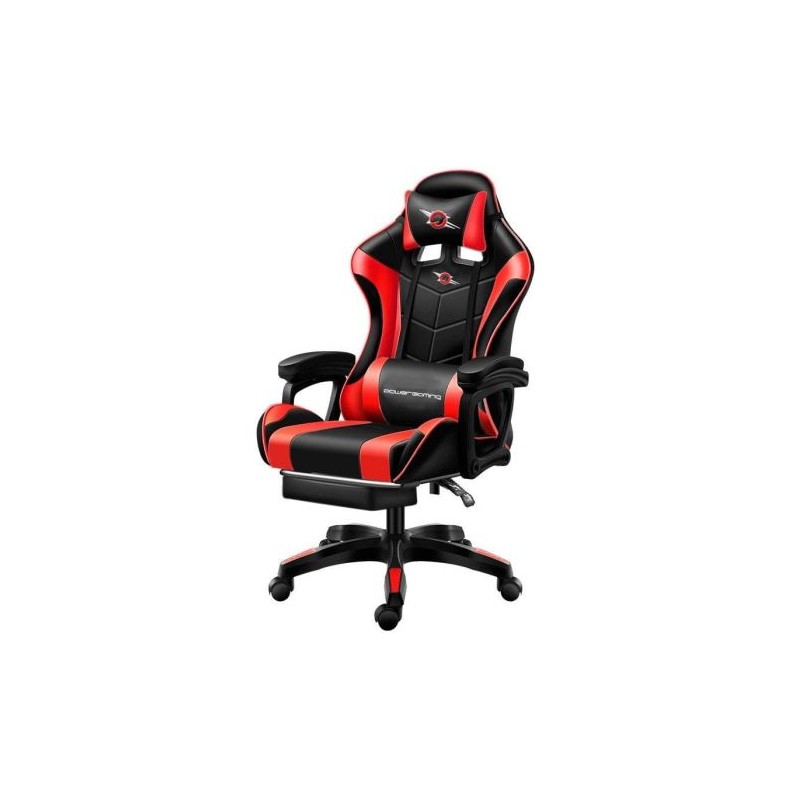 Silla Gaming POWERGAMING - Diseño Ergonómico · Reposapies· Rojo/Negro