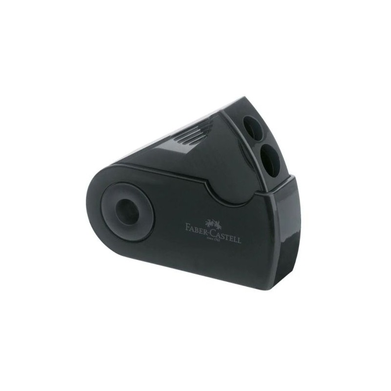 Sacapuntas Doble con Deposito FABER CASTELL 182700 - Negro