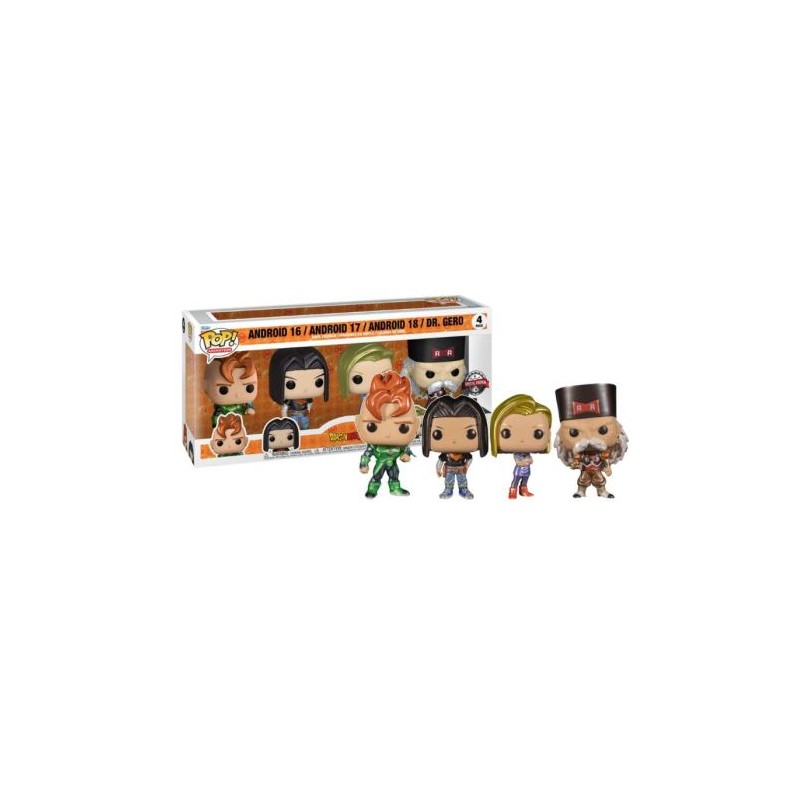 Pack 4 FUNKO POP Android 16, Android 17, Android 18 y Dr. Gero - Dragon Ball Z Edicion Especial - 889698611206