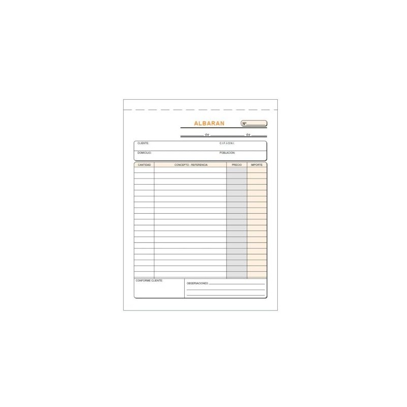 Pack 10 Talonarios de Albaranes GENERICO T-120 - Duplicado Autocopia · 21 x 15 cm · Castellano