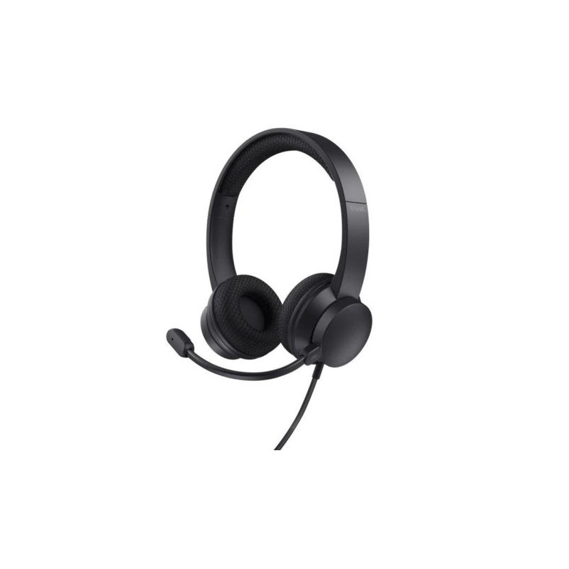 Auriculares Diadema con Cable TRUST HS-260 - USB · Cable 1.8m · Micrófono · Negro