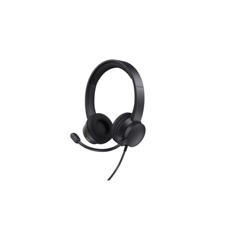Auriculares Diadema con Cable TRUST Ayda 25089 - USB Tipo C · Micrófono · Cancelación de Ruido · Negro