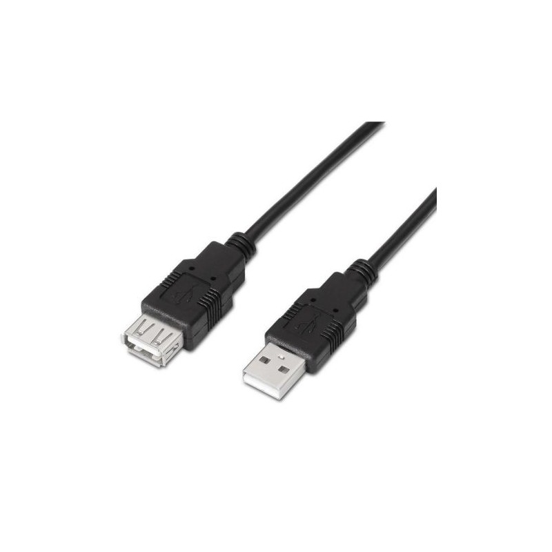 Cable Alargador USB 2.0/M a USB/H - 1.8m · Negro