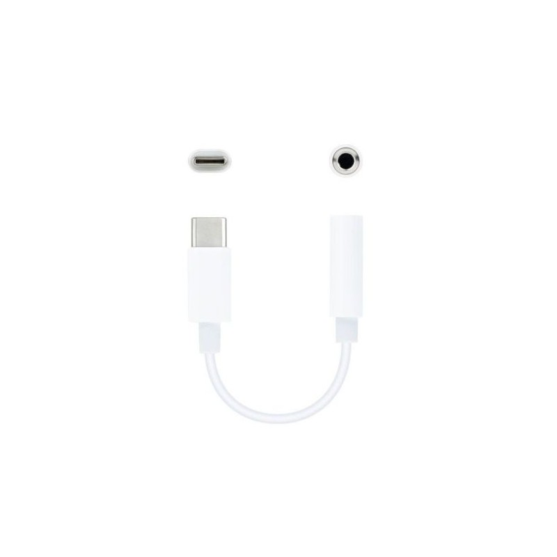 Cable Conversor USB Tipo C/M a Jack 3.5mm/H - 0.11m · Blanco