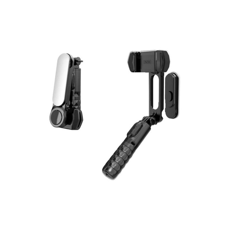 Palo Selfie GIMBAL Stick Q09 - Estabilizador de Smartphone Rotacion 360º · Mando Inalambrico · Negro