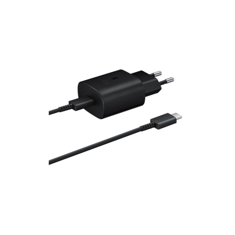 Cargador de Pared con Cable SAMSUNG EP-TA800XBEGWW - 25W · USB Tipo C · No incluye caja · Negro