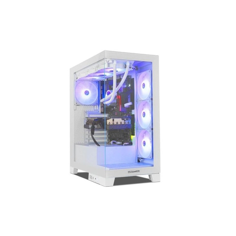 Caja Semitorre Gaming NOX Hummer Glock - ATX · ITX · 4x3.5 · 4x2.5 · USB 3.0 · USB 2.0 · ARGB · Blanca