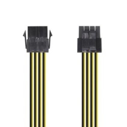Cable de Alimentación Microprocesador Molex 4+4 Pin/M a Molex 8 Pin/H - 0.30cm · Negro