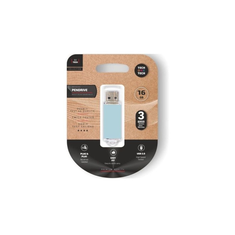 Pendrive TECH ONE TECH TEC3010-16 - 16GB · USB 2.0 · Azul