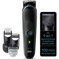 Recortadora  9 en 1 BRAUN Series 5 MGK5411 - Bat. · Resistencia al Agua · Negro