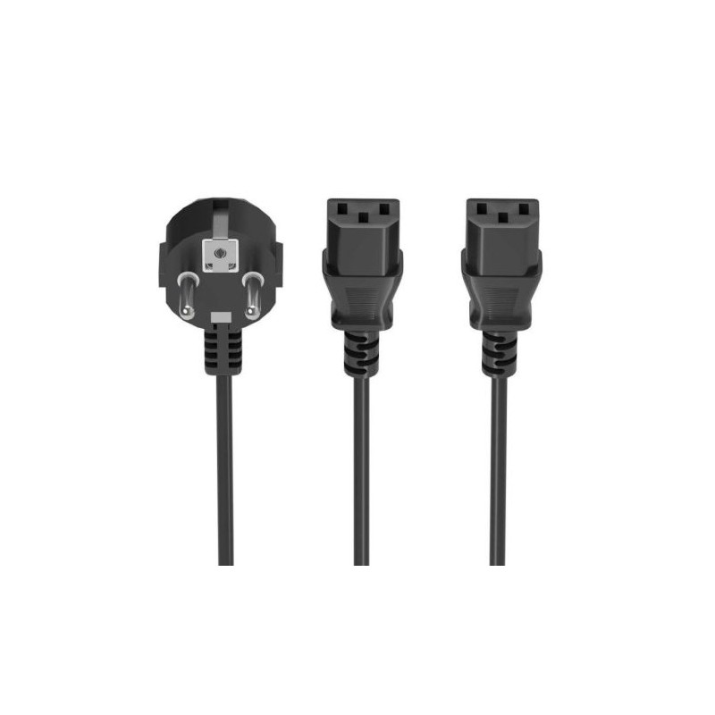 Cable de Alimentación para CPU 2xC13-H a CEE7-M - 3 m · Negro