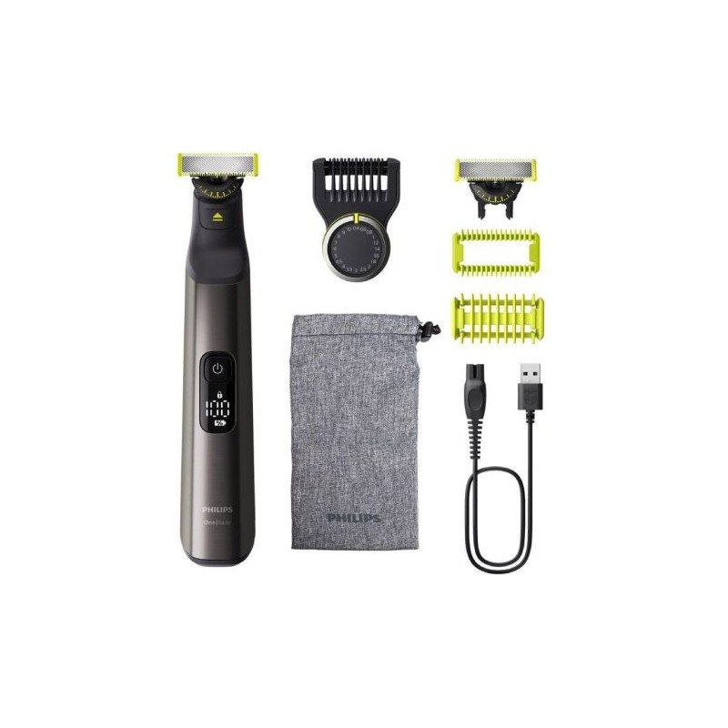 Cortabarbas con Recortadora con Bateria PHILIPS Oneblade Pro 360 - 5 Accesorios · Negro