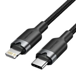 Cable USB Tipo C/M a Lightning/M - 1m · Negro