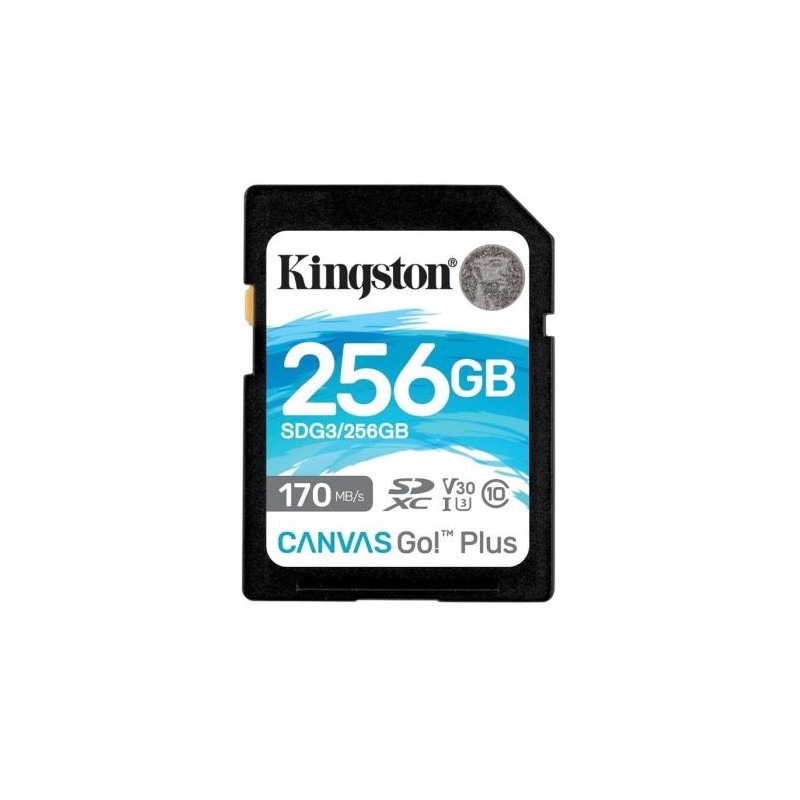 Tarjeta de Memoria KINGSTON Canvas Go Plus SDG3/256GB - 256GB · Clase 10