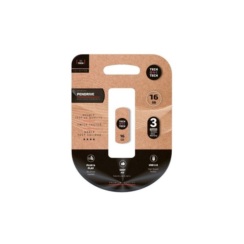 Pendrive TECH ONE TECH TEC3004-16 - 16GB · USB 2.0 · Smart Clip