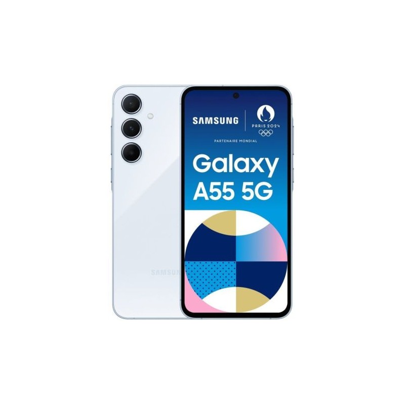 Smartphone SAMSUNG Galaxy A55 SM-A556BLBAEUE - 5G · Octa-Core · 6.6 FHD+ · 8GB · 128GB · Android · Azul Cielo