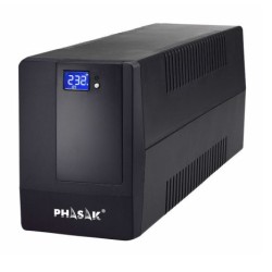 SAI Línea Interactiva PHASAK PH 9420 - 1200W · 2000VA · 4xSchuko · Negro