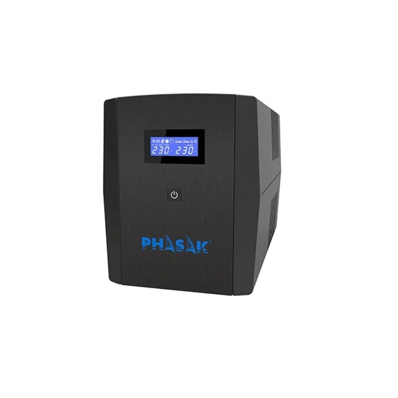 SAI Línea Interactiva PHASAK PH 7315 - 900W · 1560VA · 4xSchuko · Negro