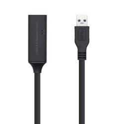 Cable Prolongador USB 3.0 Tipo A/M a Tipo A/H - 10m · Negro