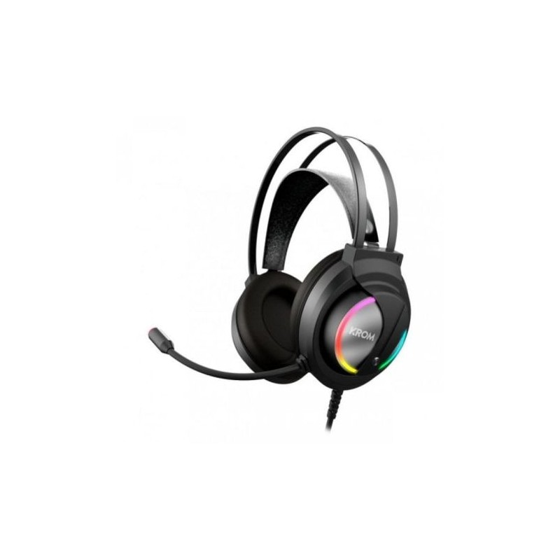 Auriculares Gaming con Diadema KROM Kappa - Jack 3.5mm · Cable 2,1m · Micrófono · Negro