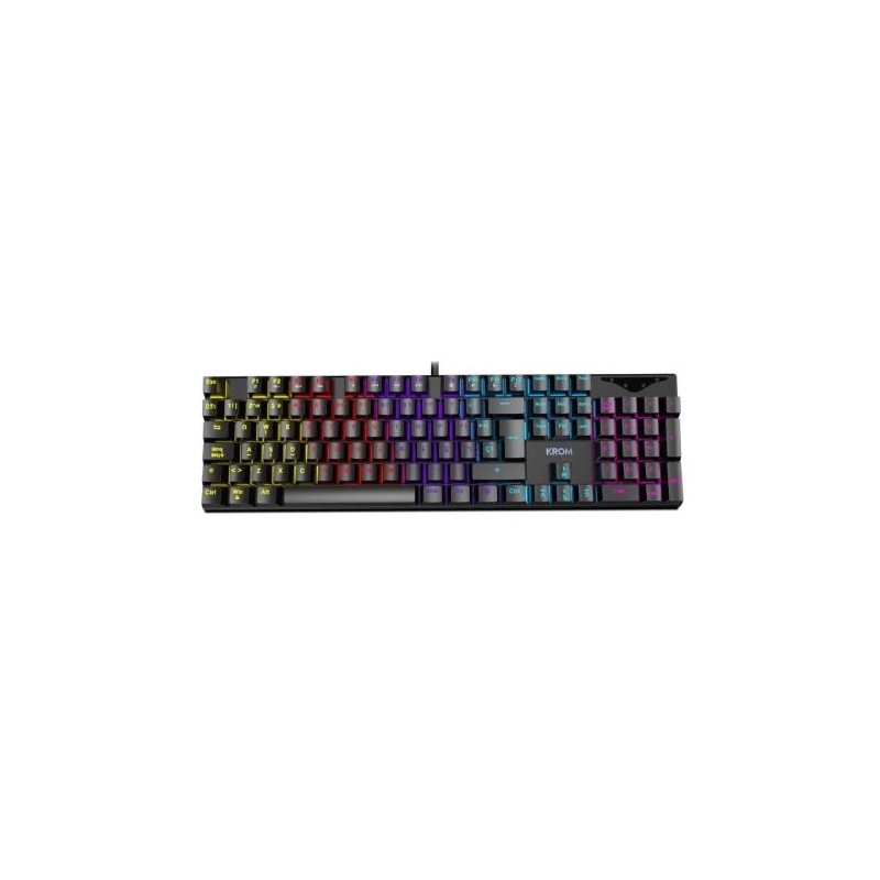 Teclado Gaming Mecánico con Cable  KROM Kasic Es - USB · Cable 150cm · RGB · Negro